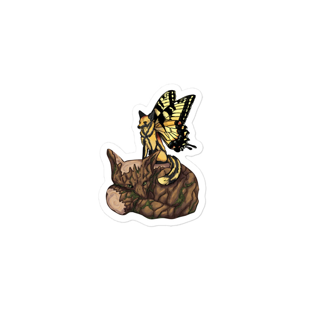 Butterfly and Stump Fox Bubble-free stickers