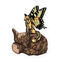Load image into Gallery viewer, Butterfly and Stump Fox Bubble-free stickers
