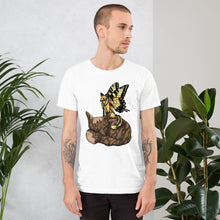 Load image into Gallery viewer, Butterfly and Tree Stump Fox Short-Sleeve Unisex T-Shirt
